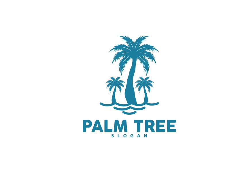 Palm Tree Logo, Beach Vector, Summer Design