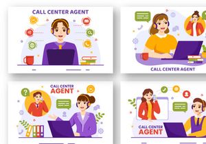 12 Call Center Agent Illustration