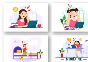 13 Migraine Vector Illustration
