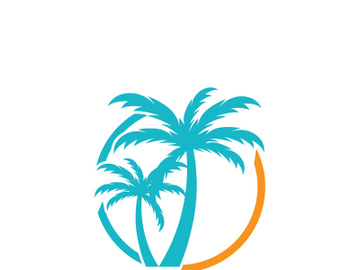 Summer palm tree logo design. preview picture