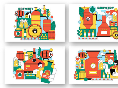 10 Brewery Production Process Illustration