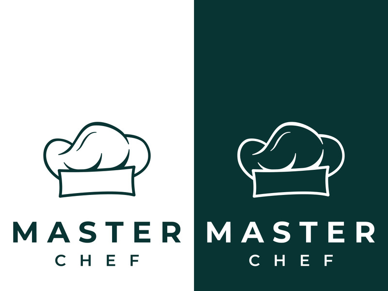 Chef hat logo for restaurant, cafe and online food delivery. Logo with vector design.