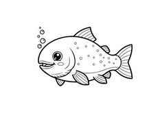 Cute cartoon fish swimming vector illustration flat design