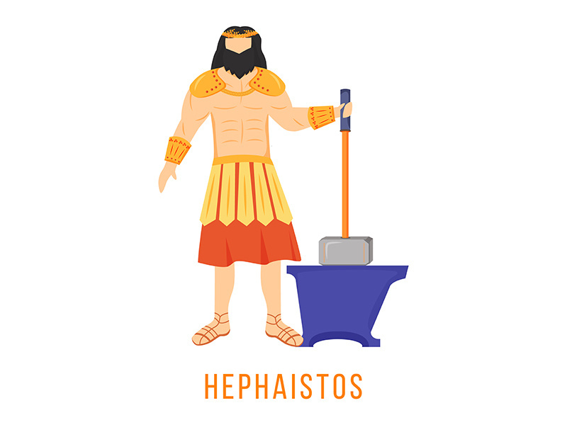 Hephaistos flat vector illustration