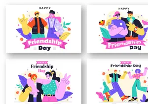 10 Happy Friendship Day Illustration
