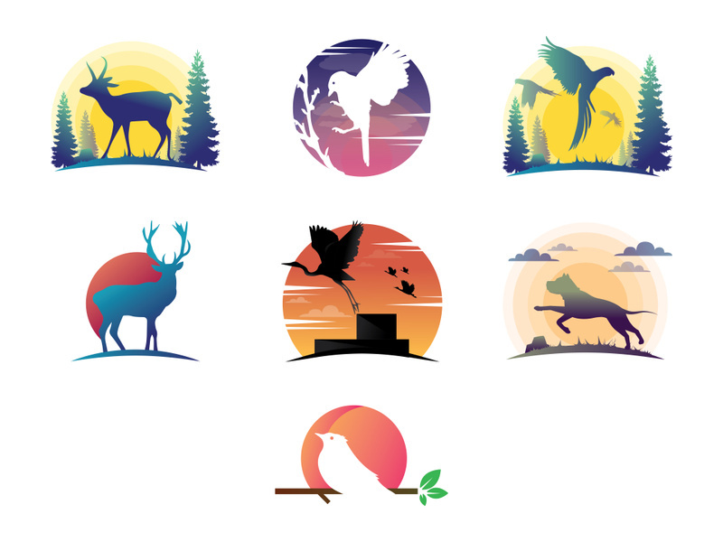 Animals : silhouette With Logo Gradient