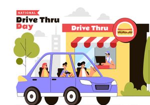 10 National Drive Thru Day Illustration