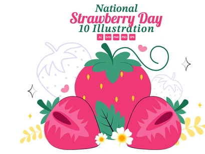 10 National Strawberry Day Illustration