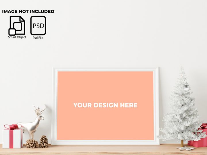 Christmas concept in a frame mockup