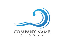 water wave logo design template