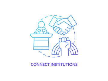 Connect institutions blue gradient concept icon preview picture