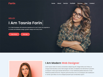 Farin Personal Portfolio Website Template preview picture