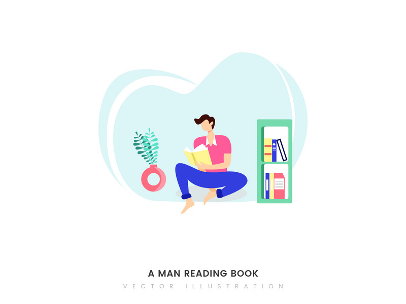A man reading book