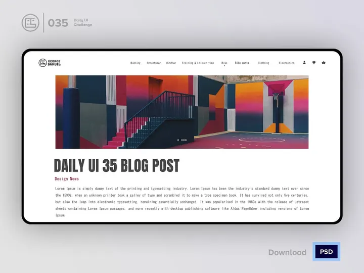 Blog Article Post | Daily UI challenge - Day 035/100