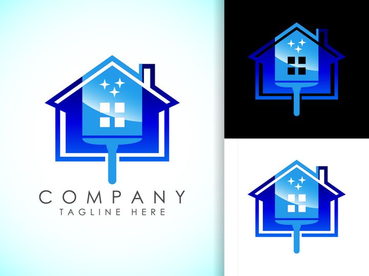 House Cleaning Service Logo Design Template, Cleaning company logo sign symbol.