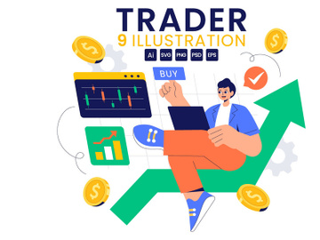 9 Financial Trader Illustration preview picture