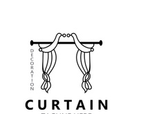 Curtain logo decoration style minimalist elegant vector design illustration
