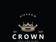 Crown logo simple design template. Vintage Crown Logo Royal King Queen concept symbol icon