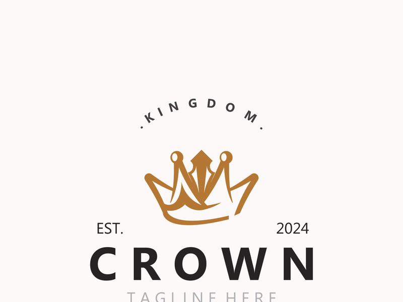 Crown logo simple design template. Vintage Crown Logo Royal King Queen concept symbol icon