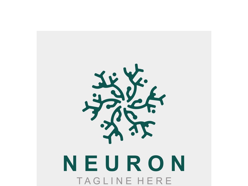 Neuron logo or nerve cell healthy abstract molecule illustration