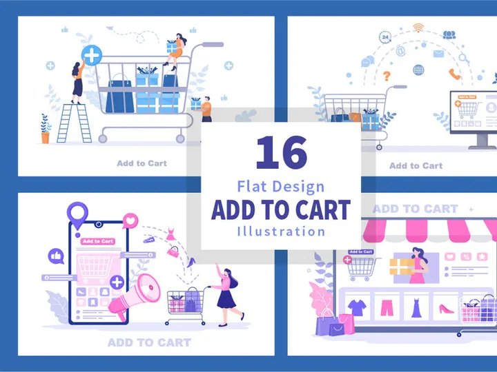 16 Add To Cart Vector Illustration