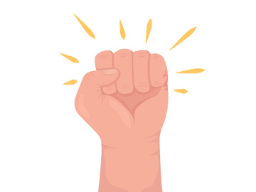 Activist semi flat color vector hand gesture preview picture