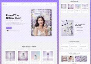 Modern Skincare Website UI – Beauty Landing Page