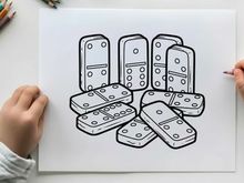 Domino tiles falling flat design vector illustration