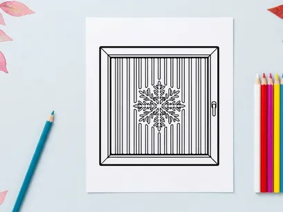 Elegant Christmas cross niche icon in silver frame on striped background for festive decor