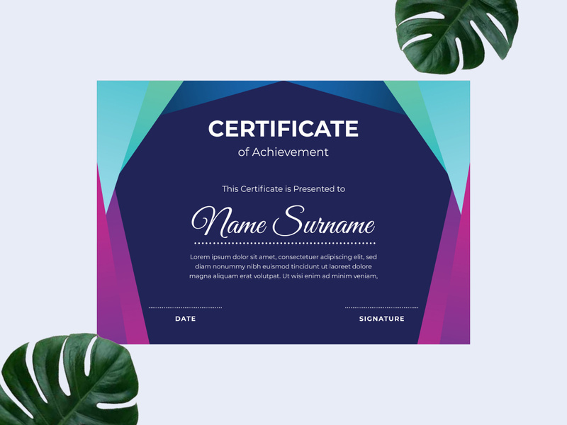 Modern certificate design template