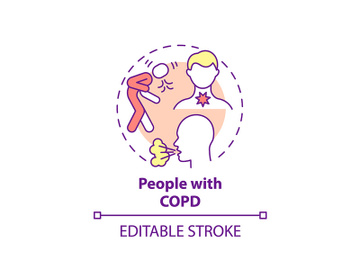 People with copd concept icon preview picture