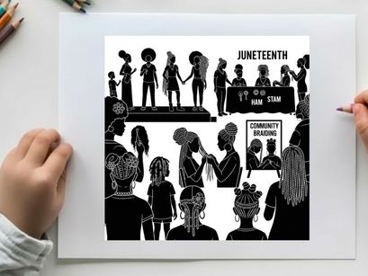 Juneteenth celebration silhouette of community and freedom