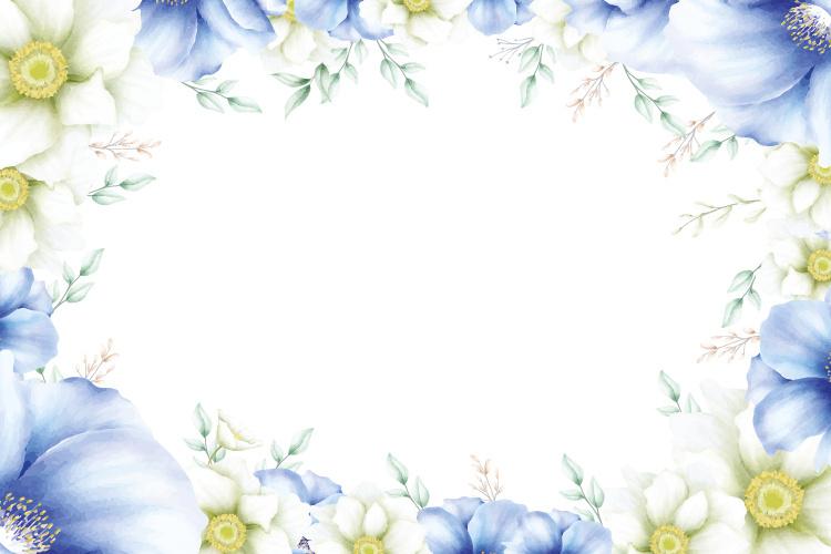 Weeding invitation floral, decorative frame vector illustration