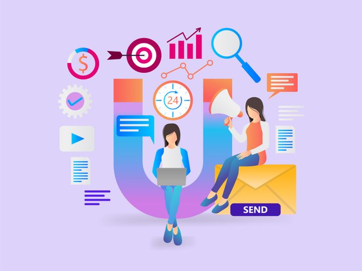 Isometric 2d modern marketing Illustration