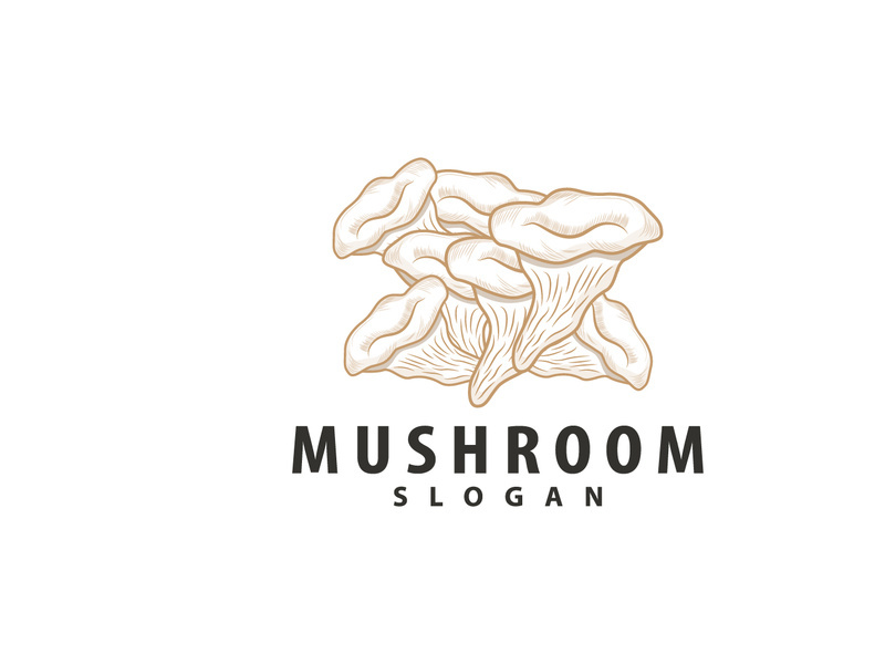 Mushroom Logo, Retro Minimalist Design