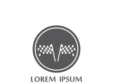 Creative and modern racing flag logo design.