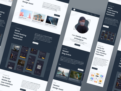 Personal Website UI Kit for Figma - 3 Responsive Screen Designs