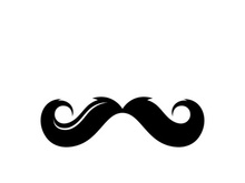 Moustache set icons for barber logo  barber shop and retro design