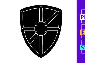 Decorative Viking shield silhouette preview picture