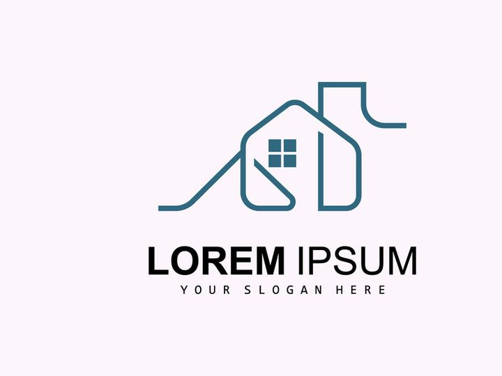 House Logo, Building Furniture Design, Construction Vector, Property Brand Icon, Real Estate, Housing