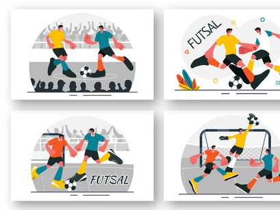 9 Futsal or Football Sport Illustration