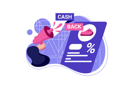 cashback coupon icon flat Illustration for 50% off get vouchers discounts