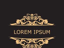 Gold luxury floral vintage monogram decorative logo template