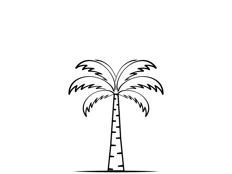 Summer palm tree logo design.