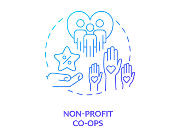 Non-profit co-ops blue gradient concept icon preview picture