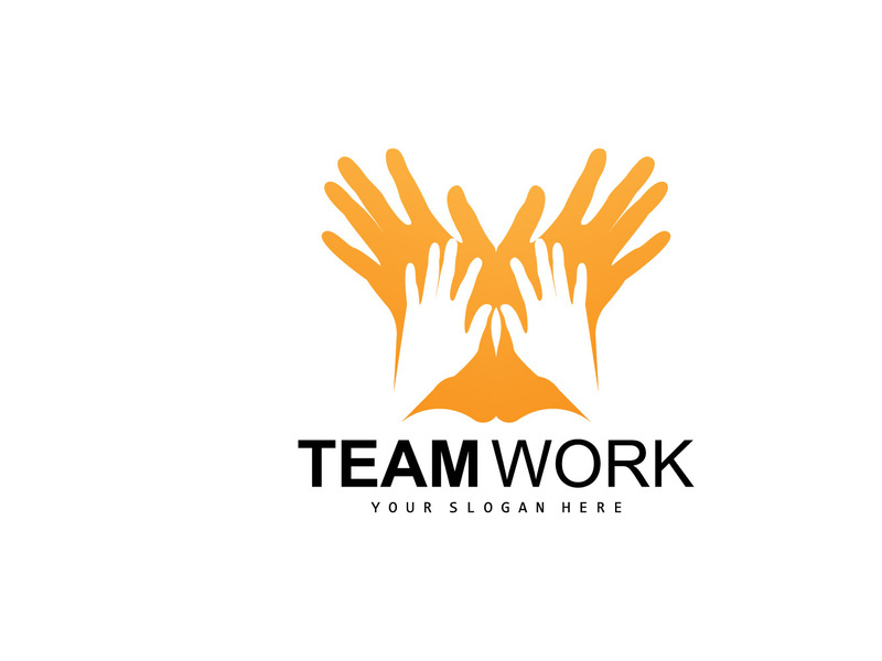 Hand Logo, Teamwork Vector, Team Company Design, Body health, Hand Care, Recycling