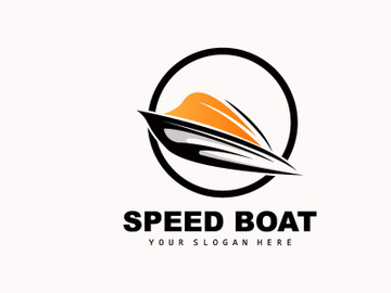 Speed Boat Logo, Fast Cargo Ship Vector, Sailboat, Design For Ship Manufacturing Company, Waterway Shipping, Marine Vehicles preview picture