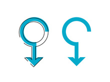 Gender symbol logo of sex and equality of males and females vector illustration