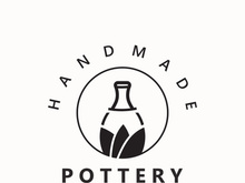 Pottery logo design handmade, creative traditional mug craft concept inspiration nature workshop