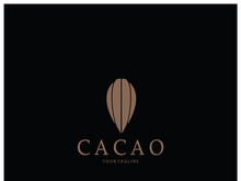 cocoa logo,cocoa bean,cocoa tree,cocoa branches and leaves,chocolate mix on white background,vintage,modern,simple,minimalist icon illustration template design vector